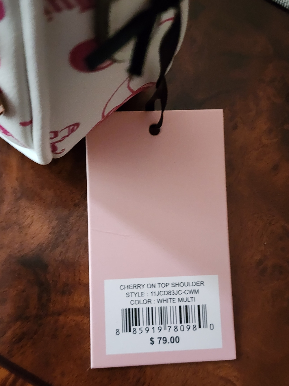 πJuicy Couture Cherry On Top Shoulder Bag White Multi Y2K Cherry Print Purse - Picture 6 of 6